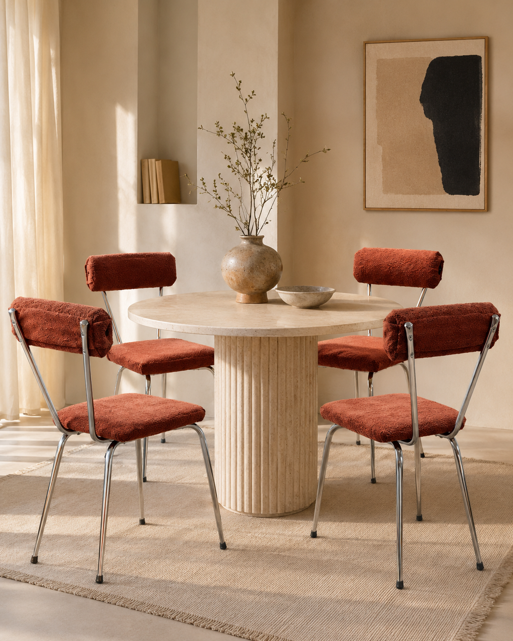 Chaise Chrome 01 — Terracotta x4